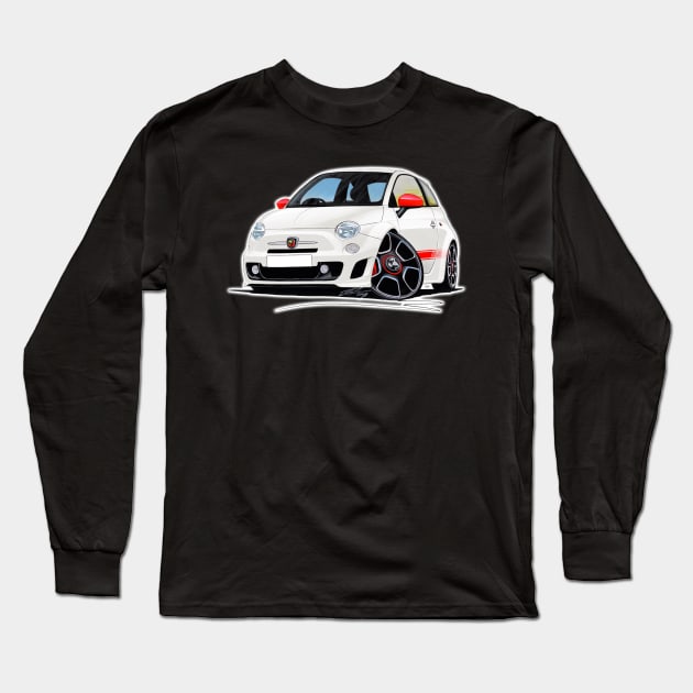 Fiat 500 Abarth White Long Sleeve T-Shirt by y30man5